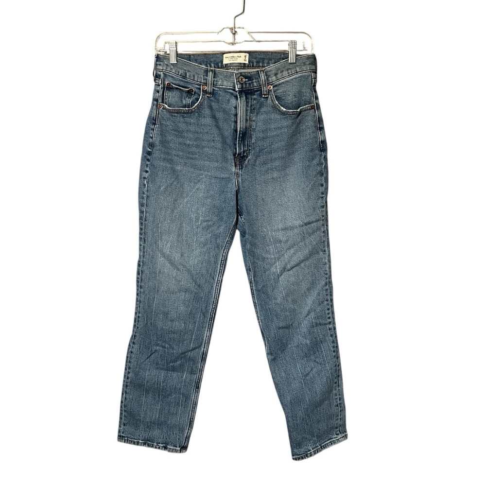 Abercrombie Ultra High Rise Ankle Straight Jeans‎ Size 28 Blue Denim